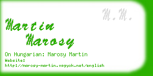 martin marosy business card